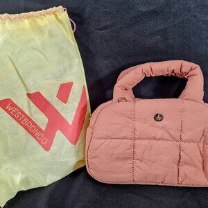 Westbronco Pink Puffer Bag Quilted Crossbody Bags with Chain Puffy Purse NEW